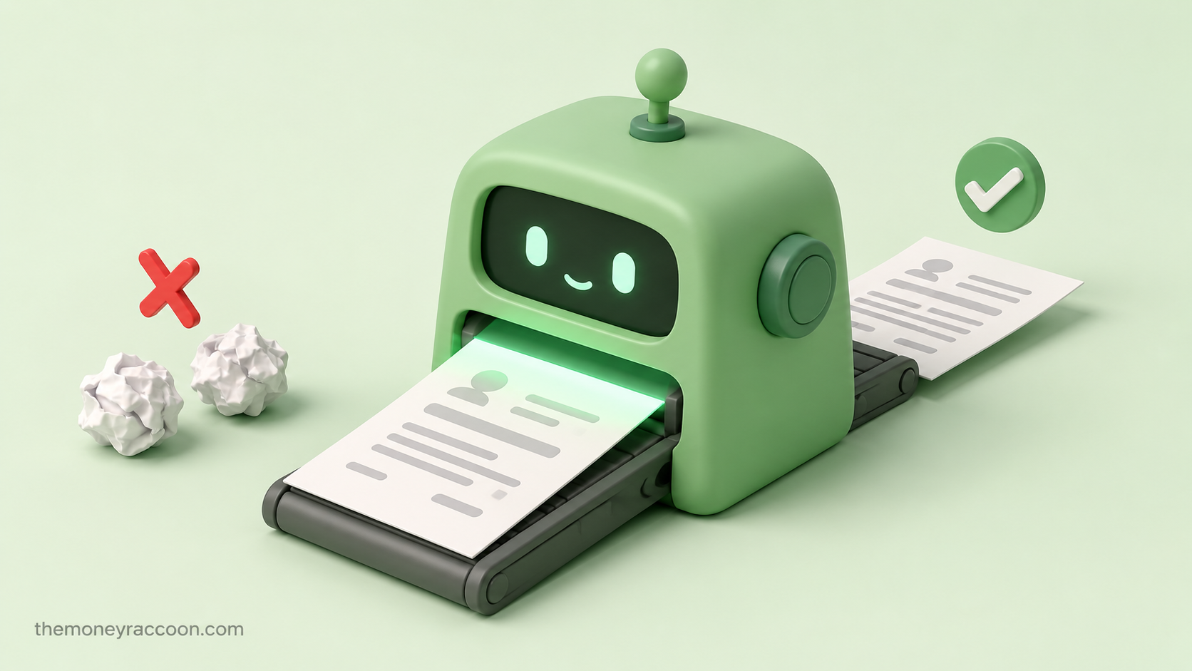 How to beat ats resume screening — resume passing through a robot scanner toward a human recruiter