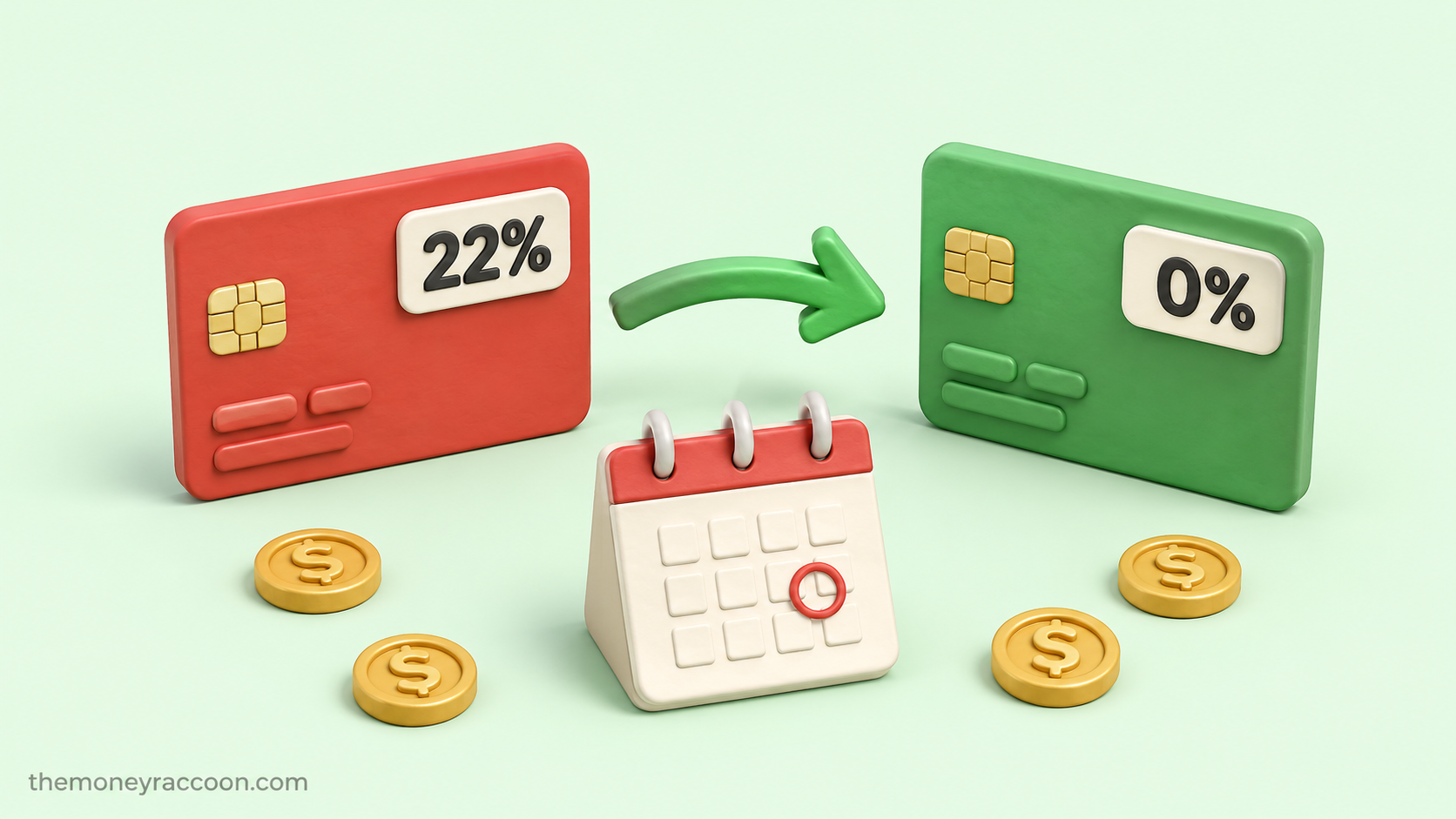 0 apr balance transfer cards — balance moving from a high interest card to a zero percent card